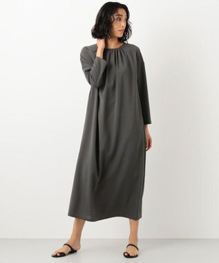 #Newans 【洗える】プルンプクロスバックオープンワンピース グレー系