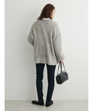 Green Parks Ｍｉｘカラーニットゆるカーディガン White