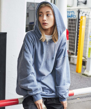 ピグメントハーフZIPロゴプルパーカー / WEGO | ファッション通販