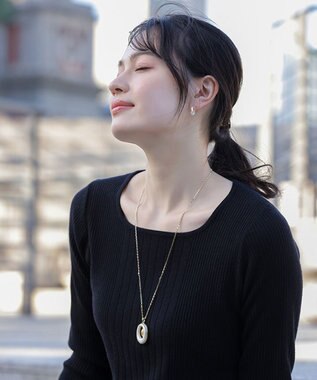 Tiaclasse 【安田美沙子さん着用・2way】オーバルパールロングネックレス ゴールド