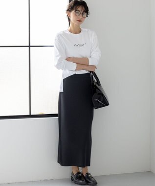 23区 S 【洗える/吊り干しOK】ヴィスコースストレッチ タイトスカート ブラック系
