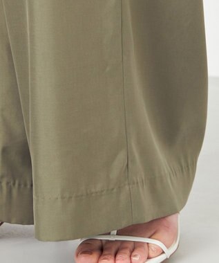 NAVE 【ReNAVE・セットアップ可/洗える/UVケア/接触冷感】フィブリルシャンブレー ワイドパンツ カーキ系