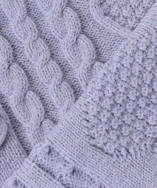 ANY KIDS 肩フリルハートケーブルニット サックスブルー