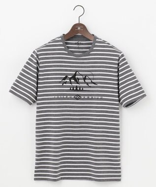 JOSEPH ABBOUD MOUNTAIN 【UNISEX】ギザンティ天竺ボーダー Tシャツ グレー系2