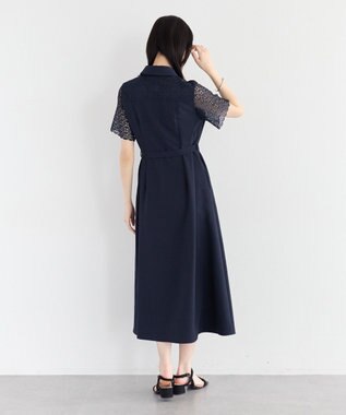 YECCA VECCA レース切替ワンピース Gray Beige