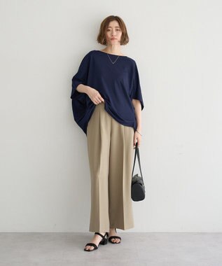YECCA VECCA 異素材切替バックデザインプルオーバー Navy