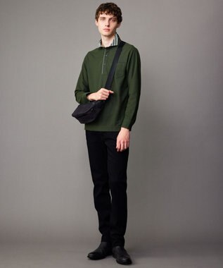 JOSEPH ABBOUD 【キングサイズ・消臭などの高機能】オーガニックコットン ダディ 長袖 ポロシャツ カーキ系