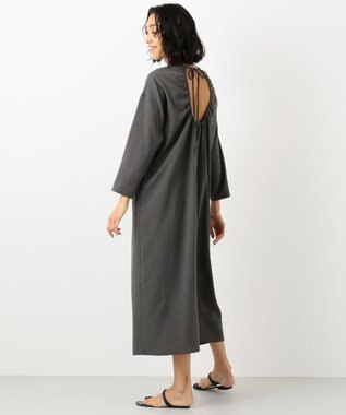 #Newans 【洗える】プルンプクロスバックオープンワンピース グレー系