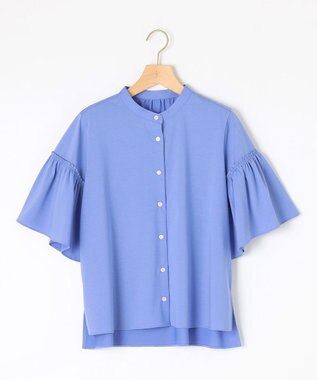 組曲 ギャザースリーブクリア カットソー ラベンダーブルー系