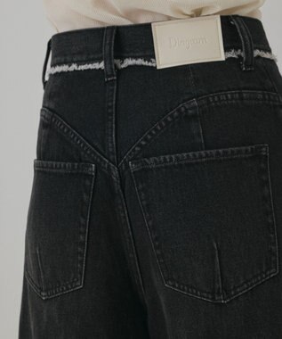 GRACE CONTINENTAL ハイウエストバギ－デニム ブラック