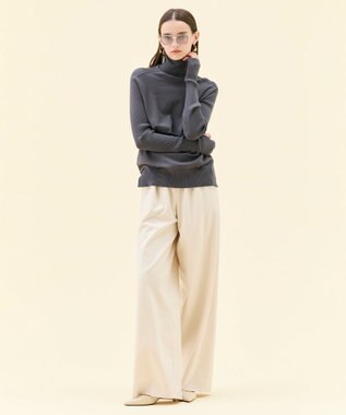 BEIGE， 【洗える】WILLOW / サムホールハイネックニット Warm Gray