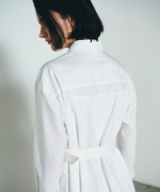 GRACE CONTINENTAL 刺繍ヘムシャツワンピース ホワイト