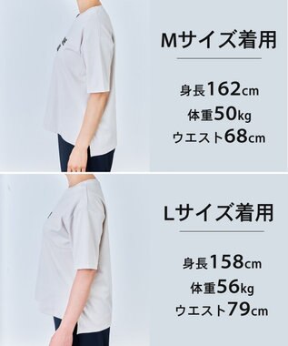 UNFILO L 【VERY掲載】BEAUTY FORM-T cotton ロゴ ハーフスリーブ Tシャツ グレージュ