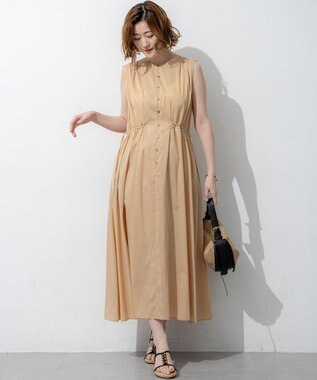 23区 【先行予約】シルキーライトクロス フレアワンピース ライトシナモン系