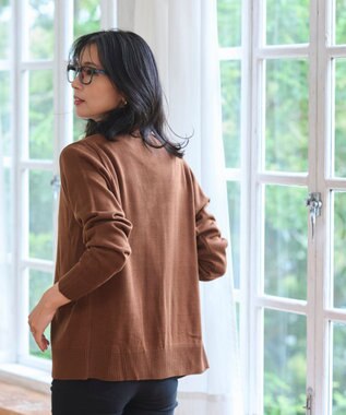 WEGO 【WEB限定/2025年秋冬新作//洗濯OK/毛玉レス/MLXLサイズ展開/オフィス/カジュアル】ベーシックニットカーディガン ブラウン