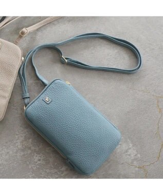 PELLE BORSA お財布機能縦ポシェット Reinette レネット 4784 ブルーグレー