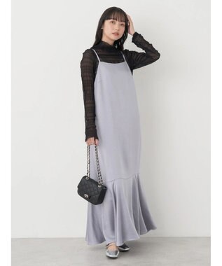 earth music&ecology サテンキャミワンピース Gray