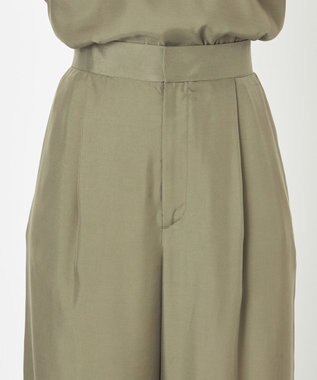 NAVE 【ReNAVE・セットアップ可/洗える/UVケア/接触冷感】フィブリルシャンブレー ワイドパンツ カーキ系