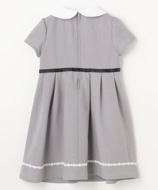 ANY KIDS 【2点セット】ノーカラー ボレロジャケット+襟付き ワンピース グレー