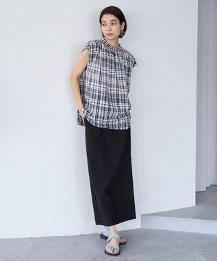 UNFILO シアー2WAYブラウス マドラスチェック