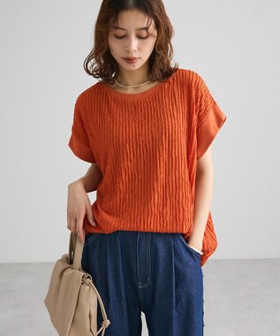 Green Parks 表面感カットフリルフレンチプルオーバー