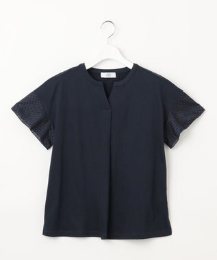 J.PRESS LADIES 【接触冷感・吸水速乾】MULTI EFFECT JERSEY フレアースリーブ カットソー ネイビー系