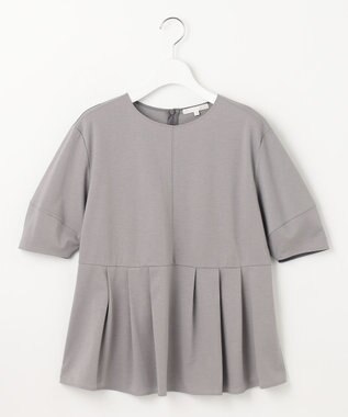 自由区 【接触冷感・UVカット・吸水速乾・抗菌防臭・洗える】ハイツイストポンチペプラム カットソー モスグレー