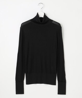 23区 【エステータ】シルクリブ タートルニット ブラック