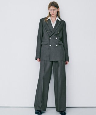 uncrave TWドビードスキン ワイドトラウザー チャコール