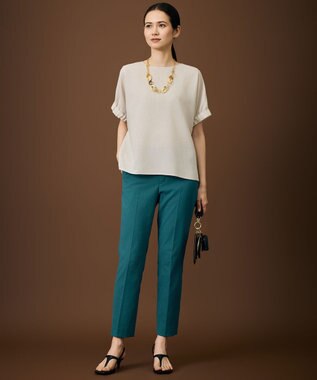 自由区 L 【人気素材・新色追加】ラスティックメッシュドルマンスリーブ Tブラウス ［新色］フラックスⅡ