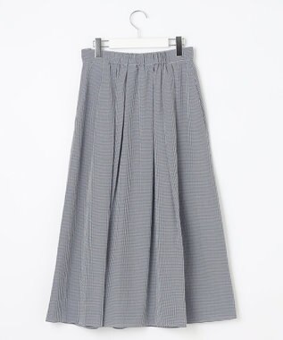 J.PRESS LADIES 【洗える】アセVis ギンガム スカート ネイビー系3