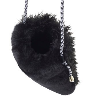 MOONBAT 【ファーバッグ 】2WAYスマートフォンポシェット  フェイクファー ブラック