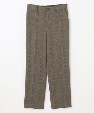 ANY L 【ウエストゴム/ストレッチ/裏起毛】シークレットウォーム　テーパードパンツ ブラウングレンチェック