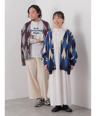 CRAFT STANDARD BOUTIQUE 【男女兼用】アーガイル柄カーディガン Blue