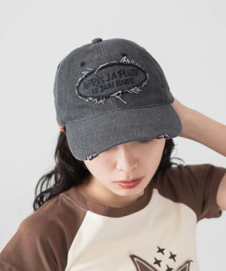 WEGO サークルフリンジロゴデニムキャップ ブラックその他