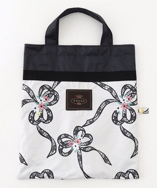 TOCCA 【晴雨兼用】【UVカット99.9%以上・撥水・遮光率99.9%・ミニ傘袋バッグ付き】SHAKE RIBBONS UMBRELLA 折り畳み傘 アイボリー系