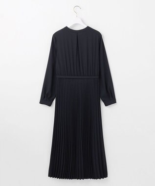 ANY SIS L 【洗える】ノーブルプリーツ ワンピース ネイビー