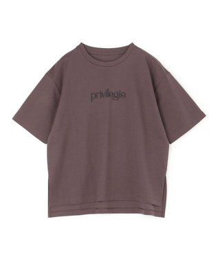 UNFILO BEAUTY FORM ロゴ刺繍 半袖Tシャツ ブラウン