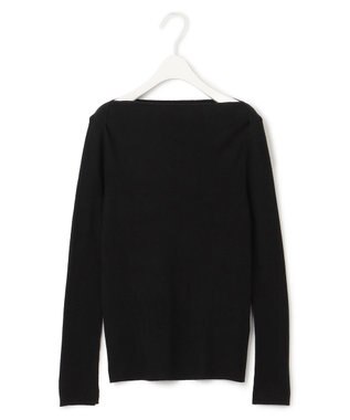 ICB 【洗える】エクストラファインメリノ  ボートネックプルオーバー ブラック系