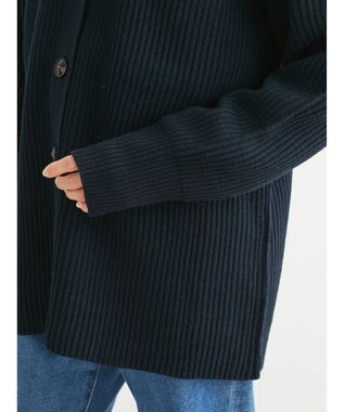Green Parks 洗える　Ｖネックニットカーディガン Dark Navy