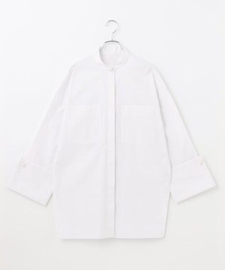 #Newans 【セレモニーにも】パールボタンビッグシャツ ホワイト系