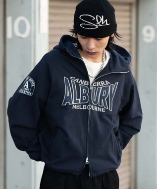 WEGO 【ユニセックス着用ITEM】スタンドネックZIPパーカー ネイビー