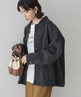 AMERICAN HOLIC デニムカバーオールジャケット Black