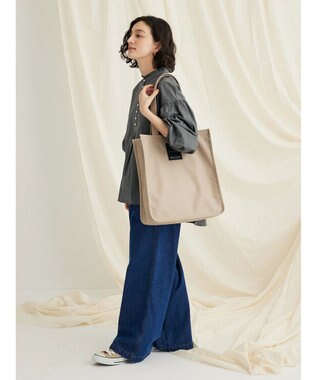 CRAFT STANDARD BOUTIQUE フェイクレザースクエアトート Gray Beige