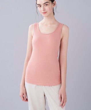 une nana cool 綿100% リブ編みコットン タンクトップ OR