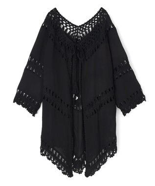 San-ai Resort（三愛水着楽園） クロシェ羽織　F　　【San-ai Resort（サンアイリゾート）】 ブラック