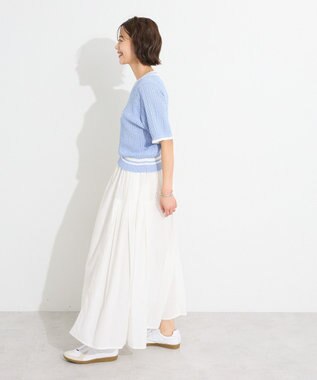 CRAFT STANDARD BOUTIQUE 別注/BHPC 刺繍ケーブル編みニット Sax