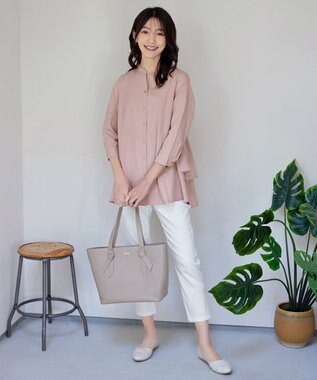 Tiaclasse バックタックフレアチュニック ピンク