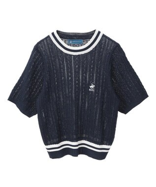 CRAFT STANDARD BOUTIQUE 別注/BHPC 刺繍ケーブル編みニット Navy