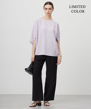 ICB 【新色追加・WEB限定カラーあり・UVケア・接触冷感・速乾・防シワ・洗える】FluidBackSatin ドルマンスリーブブラウス パールグレー系［WEB限定］